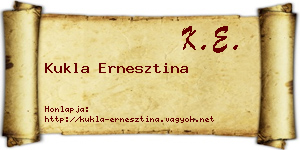 Kukla Ernesztina névjegykártya